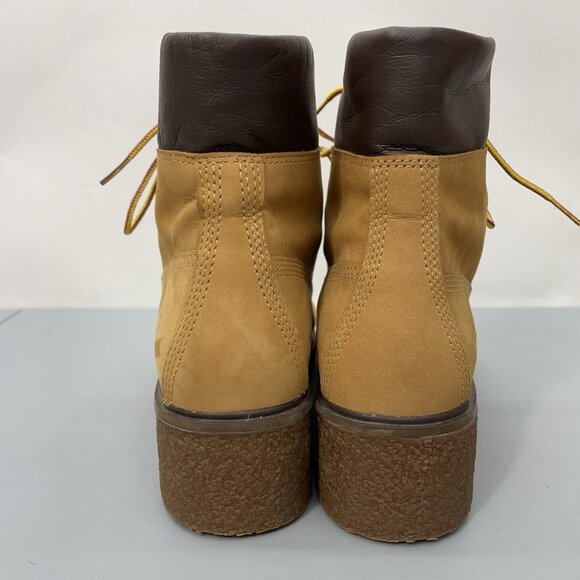 Timberland Brinda Ankle Boots Heeled Booties Nubuck Leather Wheat Tan Womens 9.5 - Picture 8 of 14